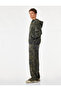 Cotton Camouflage Patterned Comfortable Fit Hooded Zippered Denim Jacket - 3