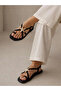 Black Starfish Embellished Flat Sandals - 7