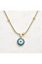 Nazar Beaded Sparkling Chain Gold Color Women's Necklace