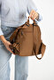 Multi-Compartment Fabric Women's Backpack - Lightweight and Waterproof Casual Mini Backpack - 3