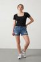 Women's Square Neck Camisole Bodysuit Black - 2