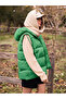Women's Pistachio Green Hooded Regular Puffer Vest - 4