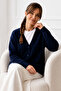Buttoned Cardigan N511 Navy Blue - 2