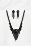 Zircon Stone Evening Dress Necklace Earring Set - 4
