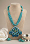 Handmade Turquoise Natural Stone Design Bpncuk Embellished Necklace - 2