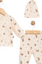 Unisex Newborn Baby Cute Farmer Themed Colorful Fruit Printed 3-Piece Set - 3