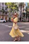 Women's Short Sleeve Belted Flared Pleated Dress - 3
