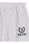 Vizyon New Season Gray Embroidered Women's Thick Jogger Sweatpants - 7
