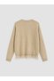 Peak New Season Beige Crew Neck Lace Detailed Women's Knitwear Sweater - 6