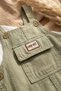 Baby Boy Island Tea Green Linen Textured Salopet and White Shirt Set - 100% Cotton Natural Design - 3