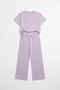 Women's Basic Short Sleeve Relaxed Fit Summer Set - 3