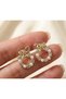 Bowknot Detailed Pearl and Zircon Stone Wreath Earrings - Stylish Women's Evening Dress and Casual Bujiteri Earrings - 2