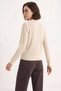 Women's Polo Neck Knitwear Cream Sweater - 4