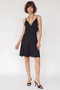 Women's Lace Detailed Rope Strap Side Tie Mini Black Nightgown Dress - 4