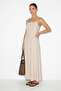 Women's Beaded Strap Detailed Square Neck Maxi Beige Dress - 2