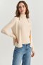 Women's Halter Neck Cream Cardigan with Internal Blouse Detail - 2
