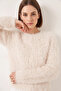 Women's Furry Oversize Cream Sweater - 5