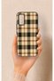 Infinix Gt 30 Pro Compatible Cream Plaid Patterned Silicone Case