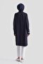 Jacquard Ruffle Collar Tunic Navy Blue - 8