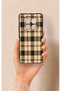 Redmi̇ Note 15 4g Compatible Cream Plaid Patterned Silicone Case