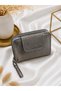 Honeycomb Patterned Tassel Detailed Zippered Multi-Compartment Card Holder Wallet