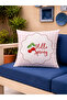 Hello Spring Cherry Pink Checkered Decorative Throw Pillow Cover Spring Decor 43X43 cm - 4