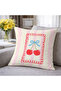 Pink Cherry Bow Framed Decorative Cushion Cover Retro Kitchen Decor 43X43 cm - 5