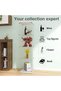 LFT HUIMEI2Y 4-Tier Glass Display Cabinet with Lock, Display Case White | Single-Door Tempered Glass Showcase for Collectibles, Figures, and Decor; Curio Cabinet for Living Room, Bedroom, Office - 6