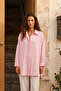 Straight Cut Button Detailed Modal Shirt 19605 Pink