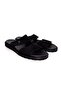 Black Color Genuine Suede Leather Men's Slippers
