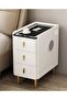 Smart Bedside Table Bedroom Bedside Cabinet with drawers Nightstand, With Charging, Modern Night Table With LED Light Tables. - 3