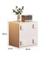 Multipurpose Use Modern Retro Style Minimalist Design Durable Solid Wood Bedside Table with Leather Wrapped Two Drawers Decorative Nightstand Storage Cabinet for Living Room Bedroom 48x37x50 cm - 8