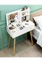 Multifunction Upgraded Design One Drawer Vanity Makeup Glass Mirror Dressings Storage 15 mm Thickness Wood Sheet Table 80 x 40 x 111 cm - 4