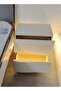 Set of 2 Modern High Gloss One Touch Switch Night Light LED Nightstand with 2 Storage Drawers Solid Wood Bedside End Table Furniture 50x40.5x50 cm (Fully Assembled) - 2