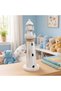 Nautical Wooden Lighthouse Decor, White Coastal Home Decor with Natural Jute Rope & Mini Life Ring, Rustic Beach House Lighthouse Figurine for Tabletop, Shelf, Living Room, Bedroom, Office & Bathroom - 5