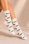 Women's Cotton Elasticless Socks with Patterned Design, Multi-Colored, Pack of 4 - 4