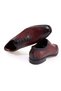 Burgundy Color Lace-Up Genuine Leather Men's Shoes - 2