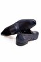Dark Blue Color Laceless Genuine Leather Men's Shoes - 2