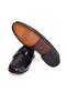 Black Color Laceless Genuine Leather Men's Shoes - 3