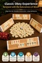 Large Size Wooden Okey Set for 4 People, Durable Thick Stone Game Set with Stone Bag