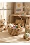 Hand Knitted Wicker Multi-Purpose Children's Room Organizer Basket Natural Decorative Basket 18 cm