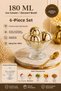 Luxury 6-Piece Glass Ice Cream Bowl & Dessert Bowl 180 ml Gold Detailed Presentation Set - 2