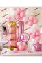 1 Year Old Birthday Girl Balloon Set Pink White Concept One Foil Balloon Party Decoration Set 64 Pieces