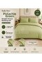 Pistachio Green Double Duvet Cover Set Ranforce 57 Thread Double-Sided Set Without Sheets