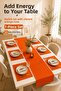7 Piece Tableware Set Gabardine Fabric Orange Runner 40X160 cm 6 Placemats 35X45 cm - 2