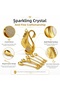 Luxury scandinavian swan holder 6-piece coffee tea dessert spoon set with crystal stone gold decor chic - 3