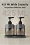 Set of 2 Glass Liquid Soap Dispensers |   Hand and Dish Soap |   Bathroom Organizer with Stand |   425 ml X 2 - 7