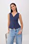 Indigo Fitted V-Neck Modal Vest Twoss26Ye00052 - 2