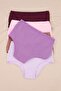 Pink-Multicolor 5'Li Package Cotton Blended High Waist Hipster Knitted Panties Thmss25Ku00030 - 6