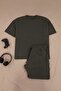 Big Size Khaki Oversized 3-Piece Tracksuit Set Tmnss26Ts00060 - 5